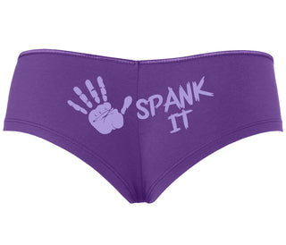 Spank It - Cute Hand Print - Purple Boyshort