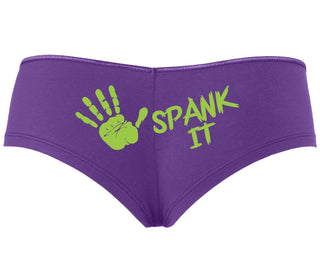 Spank It - Cute Hand Print - Purple Boyshort