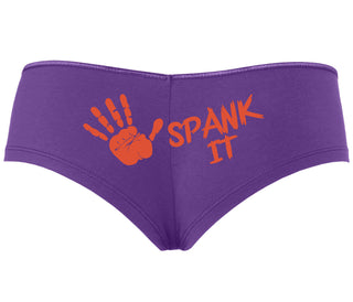 Spank It - Cute Hand Print - Purple Boyshort