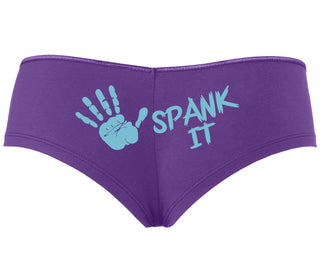 Spank It - Cute Hand Print - Purple Boyshort