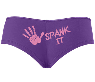 Spank It - Cute Hand Print - Purple Boyshort