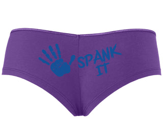 Spank It - Cute Hand Print - Purple Boyshort