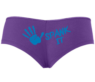 Spank It - Cute Hand Print - Purple Boyshort