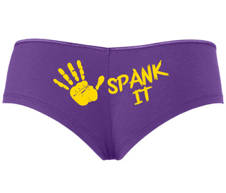 Spank It - Cute Hand Print - Purple Boyshort