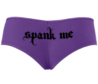Spank Me - Goth Font - Purple Boyshort