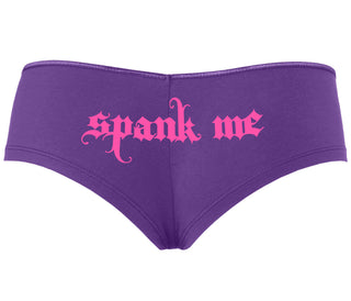 Spank Me - Goth Font - Purple Boyshort