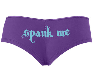 Spank Me - Goth Font - Purple Boyshort