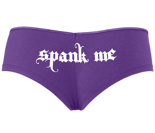 Spank Me - Goth Font - Purple Boyshort