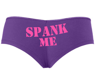 Spank Me. Stencil Design - Purple Boyshort