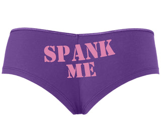 Spank Me. Stencil Design - Purple Boyshort