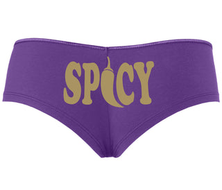 Spicy - Cute Pepper Logo - Purple Boyshort