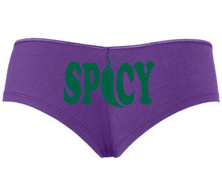 Spicy - Cute Pepper Logo - Purple Boyshort