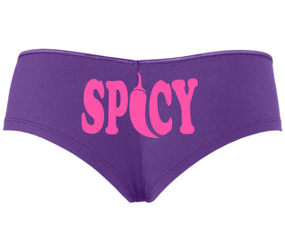Spicy - Cute Pepper Logo - Purple Boyshort