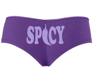 Spicy - Cute Pepper Logo - Purple Boyshort