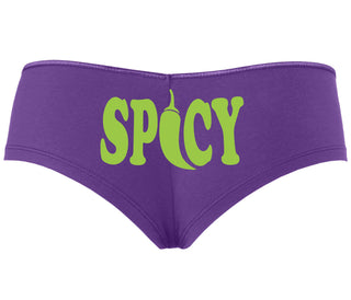Spicy - Cute Pepper Logo - Purple Boyshort