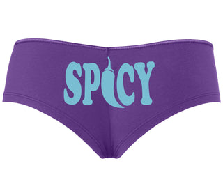Spicy - Cute Pepper Logo - Purple Boyshort