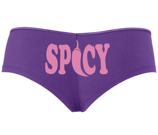 Spicy - Cute Pepper Logo - Purple Boyshort