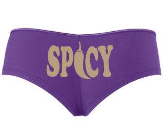 Spicy - Cute Pepper Logo - Purple Boyshort