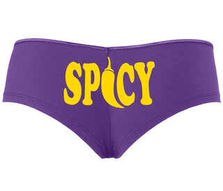 Spicy - Cute Pepper Logo - Purple Boyshort