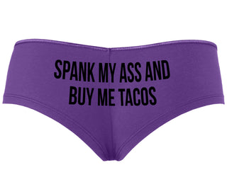 Spank My Ass And Buy Me Tacos - Purple Boyshort