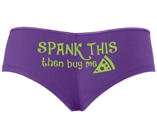 Spank This Ass And Buy Me Pizza - Purple Boyshort