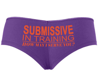 Submissive In Training How May I Serve You - Purple Boyshort