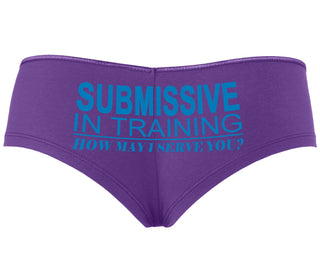 Submissive In Training How May I Serve You - Purple Boyshort