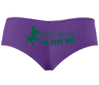 Save A Broom - Ride Me - Witch - Purple Boyshort