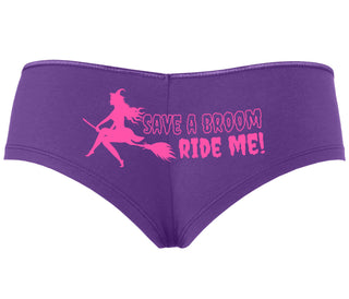 Save A Broom - Ride Me - Witch - Purple Boyshort