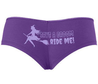 Save A Broom - Ride Me - Witch - Purple Boyshort