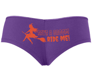 Save A Broom - Ride Me - Witch - Purple Boyshort
