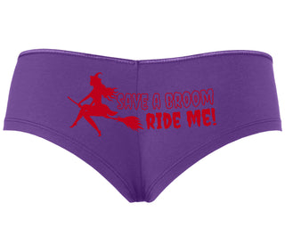 Save A Broom - Ride Me - Witch - Purple Boyshort