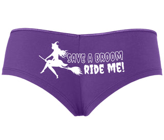 Save A Broom - Ride Me - Witch - Purple Boyshort