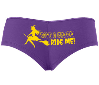 Save A Broom - Ride Me - Witch - Purple Boyshort