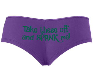 Take These Off And Spank Me - Purple Boyshort