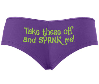 Take These Off And Spank Me - Purple Boyshort