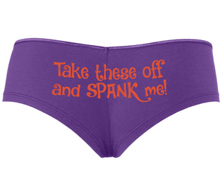 Take These Off And Spank Me - Purple Boyshort