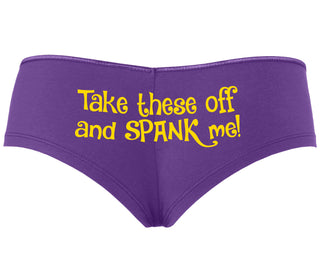 Take These Off And Spank Me - Purple Boyshort