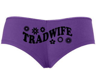 TradWife - Flower Design - Purple Boyshort
