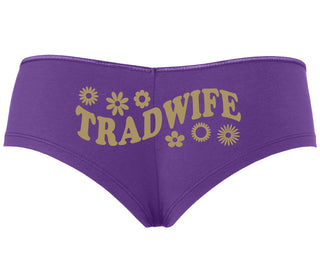 TradWife - Flower Design - Purple Boyshort