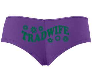 TradWife - Flower Design - Purple Boyshort