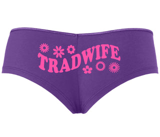 TradWife - Flower Design - Purple Boyshort