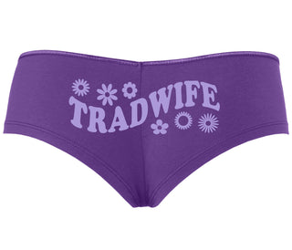 TradWife - Flower Design - Purple Boyshort