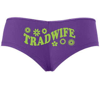 TradWife - Flower Design - Purple Boyshort