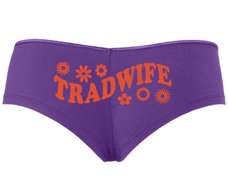 TradWife - Flower Design - Purple Boyshort