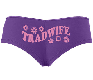 TradWife - Flower Design - Purple Boyshort