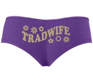 TradWife - Flower Design - Purple Boyshort