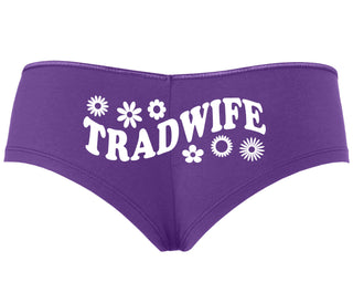 TradWife - Flower Design - Purple Boyshort