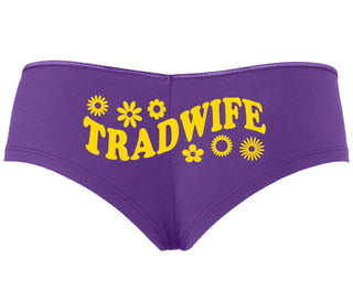TradWife - Flower Design - Purple Boyshort