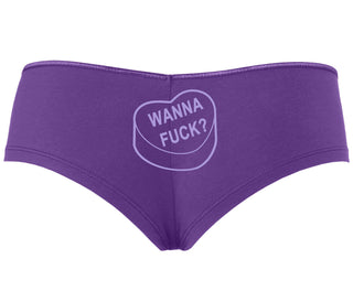 Valentines Day Candy - Wanna Fuck - Purple Boyshort